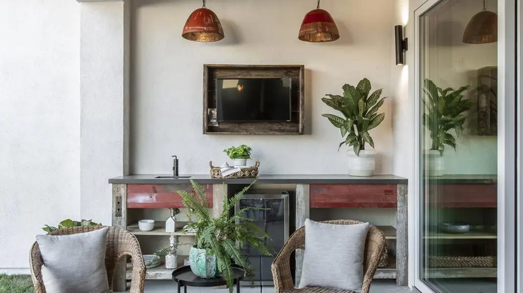 Projektując dom, Jasmine od początku brała pod uwagę potrzeby rodziny. Dlatego zdecydowała się na drugi telewizor, minibar i basen.