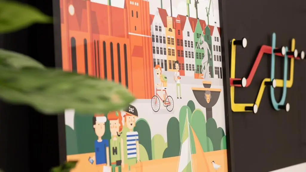 Pomysłowe projekty: plakat przedstawiający Gdańsk